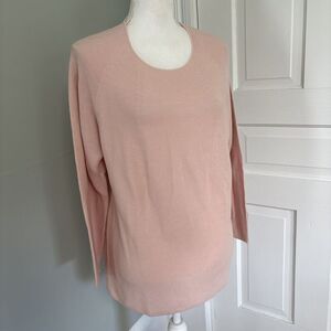MM. LAFLEUR Pink Tencel Blend Long Sleeve Pullover Sweater Size Medium‎